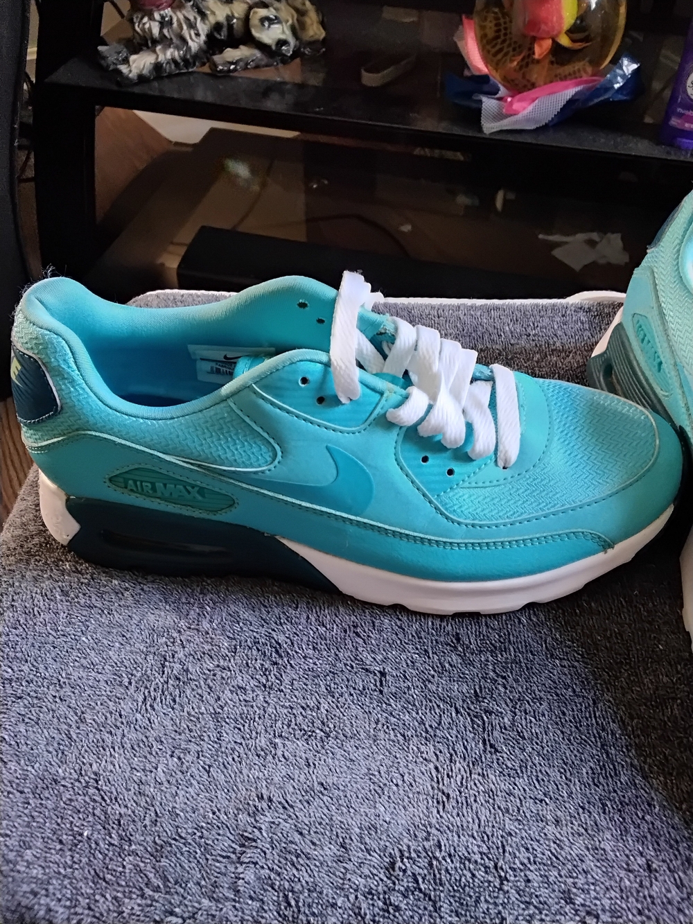Nike Air Max 90 Ultra Essential Gamma Blue Teal Sneakers Sz 8.5 - Picture 4 of 8